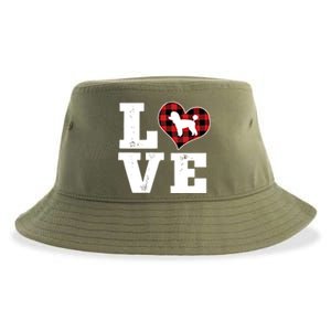 Love Toy Poodle Dog Lover Funny Gift Buffalo Plaid Valentines Day Gift Sustainable Bucket Hat