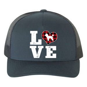 Love Toy Poodle Dog Lover Funny Gift Buffalo Plaid Valentines Day Gift Yupoong Adult 5-Panel Trucker Hat