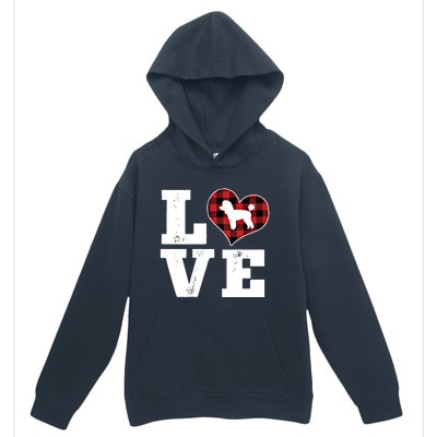 Love Toy Poodle Dog Lover Funny Gift Buffalo Plaid Valentines Day Gift Urban Pullover Hoodie