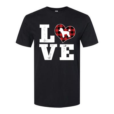 Love Toy Poodle Dog Lover Funny Gift Buffalo Plaid Valentines Day Gift Softstyle CVC T-Shirt