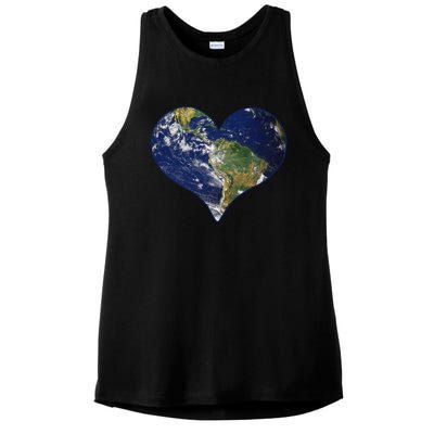 Love The Planet Earth Day Gift Ladies PosiCharge Tri-Blend Wicking Tank