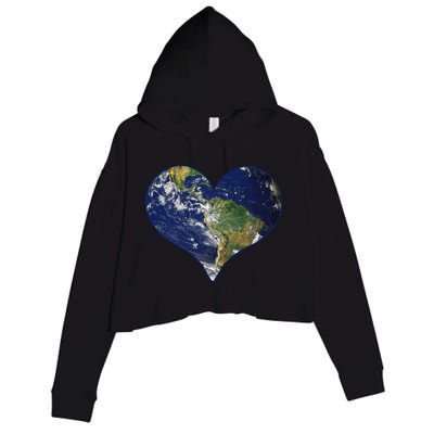 Love The Planet Earth Day Gift Crop Fleece Hoodie