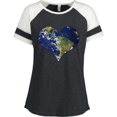 Love The Planet Earth Day Gift Enza Ladies Jersey Colorblock Tee