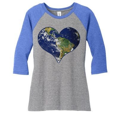 Love The Planet Earth Day Gift Women's Tri-Blend 3/4-Sleeve Raglan Shirt