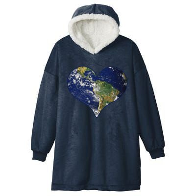 Love The Planet Earth Day Gift Hooded Wearable Blanket