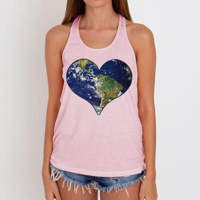 Love The Planet Earth Day Gift Women's Knotted Racerback Tank