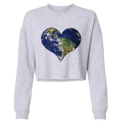 Love The Planet Earth Day Gift Cropped Pullover Crew