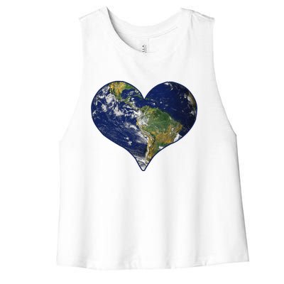 Love The Planet Earth Day Gift Women's Racerback Cropped Tank