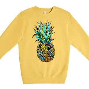 Leopard Tropical Pineapple Premium Crewneck Sweatshirt