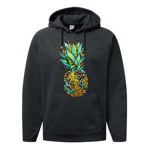 Leopard Tropical Pineapple Performance Fleece Hoodie