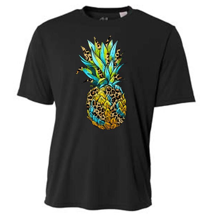 Leopard Tropical Pineapple Cooling Performance Crew T-Shirt