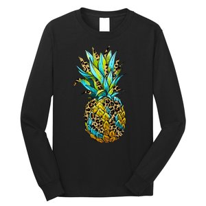 Leopard Tropical Pineapple Long Sleeve Shirt