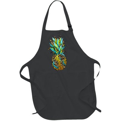 Leopard Tropical Pineapple Full-Length Apron With Pockets