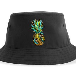 Leopard Tropical Pineapple Sustainable Bucket Hat