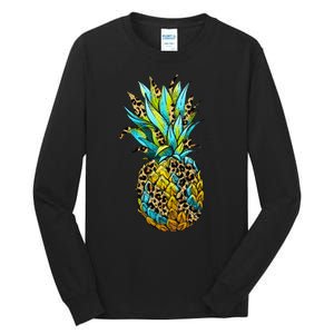 Leopard Tropical Pineapple Tall Long Sleeve T-Shirt