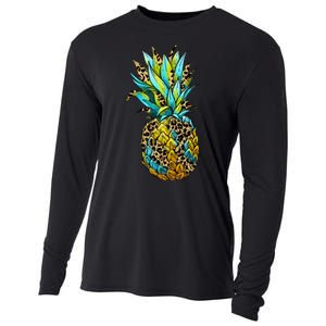 Leopard Tropical Pineapple Cooling Performance Long Sleeve Crew