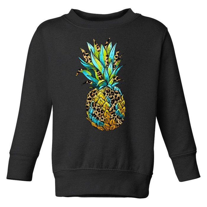 Leopard Tropical Pineapple Toddler Sweatshirt