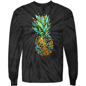 Leopard Tropical Pineapple Tie-Dye Long Sleeve Shirt