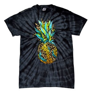 Leopard Tropical Pineapple Tie-Dye T-Shirt