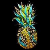 Leopard Tropical Pineapple Tie-Dye T-Shirt