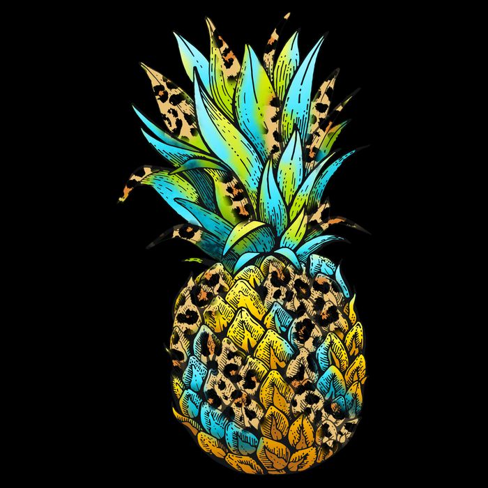 Leopard Tropical Pineapple Tie-Dye T-Shirt