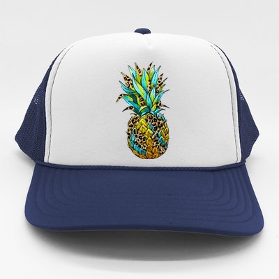 Leopard Tropical Pineapple Trucker Hat