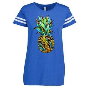 Leopard Tropical Pineapple Enza Ladies Jersey Football T-Shirt