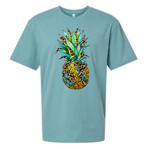 Leopard Tropical Pineapple Sueded Cloud Jersey T-Shirt