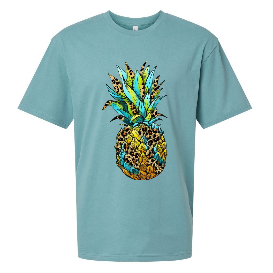 Leopard Tropical Pineapple Sueded Cloud Jersey T-Shirt