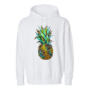 Leopard Tropical Pineapple Garment-Dyed Fleece Hoodie