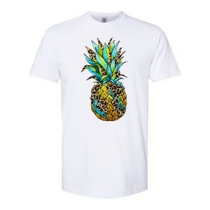 Leopard Tropical Pineapple Softstyle CVC T-Shirt