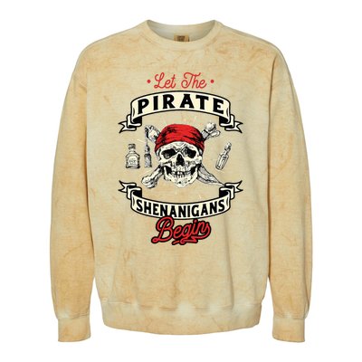 Let The Pirate Shenanigans Begin Crossbones Freebooter Colorblast Crewneck Sweatshirt