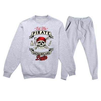 Let The Pirate Shenanigans Begin Crossbones Freebooter Premium Crewneck Sweatsuit Set