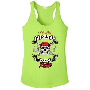 Let The Pirate Shenanigans Begin Crossbones Freebooter Ladies PosiCharge Competitor Racerback Tank