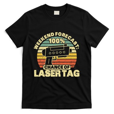 Laser Tag Party Weekend Forecast Laser Tag Lazer Tag Game T-Shirt