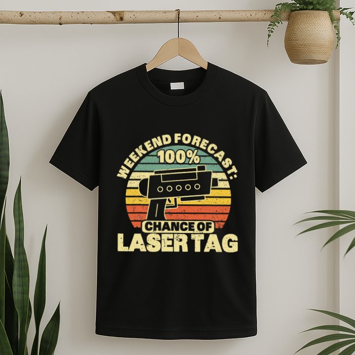 Laser Tag Party Weekend Forecast Laser Tag Lazer Tag Game T-Shirt
