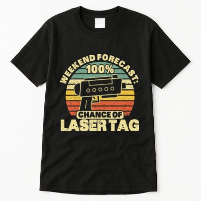 Laser Tag Party Weekend Forecast Laser Tag Lazer Tag Game Tall T-Shirt