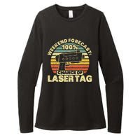 Laser Tag Party Weekend Forecast Laser Tag Lazer Tag Game Womens CVC Long Sleeve Shirt