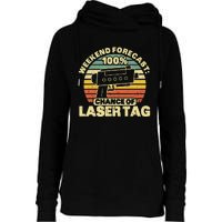 Laser Tag Party Weekend Forecast Laser Tag Lazer Tag Game Womens Funnel Neck Pullover Hood