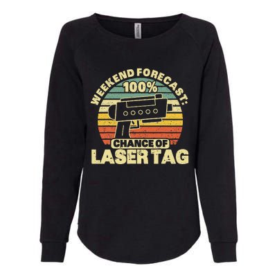 Laser Tag Party Weekend Forecast Laser Tag Lazer Tag Game Womens California Wash Sweatshirt