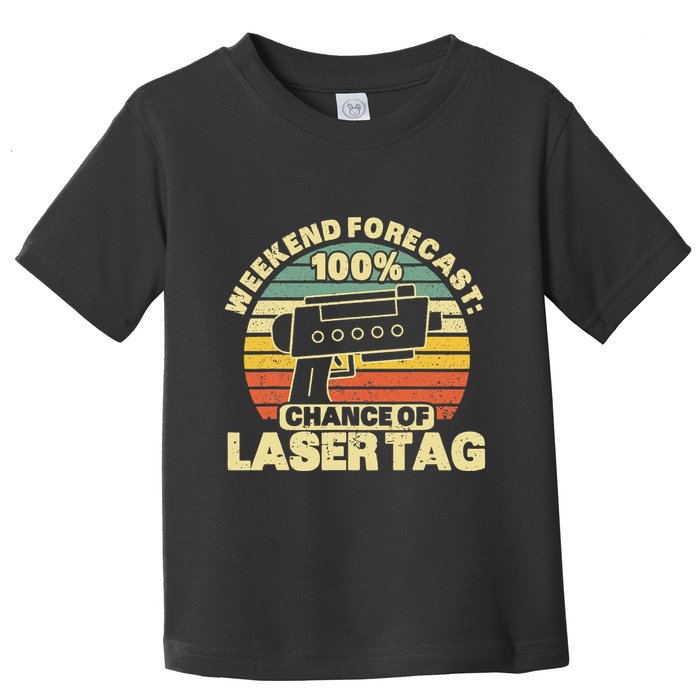Laser Tag Party Weekend Forecast Laser Tag Lazer Tag Game Toddler T-Shirt