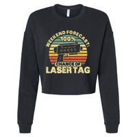 Laser Tag Party Weekend Forecast Laser Tag Lazer Tag Game Cropped Pullover Crew