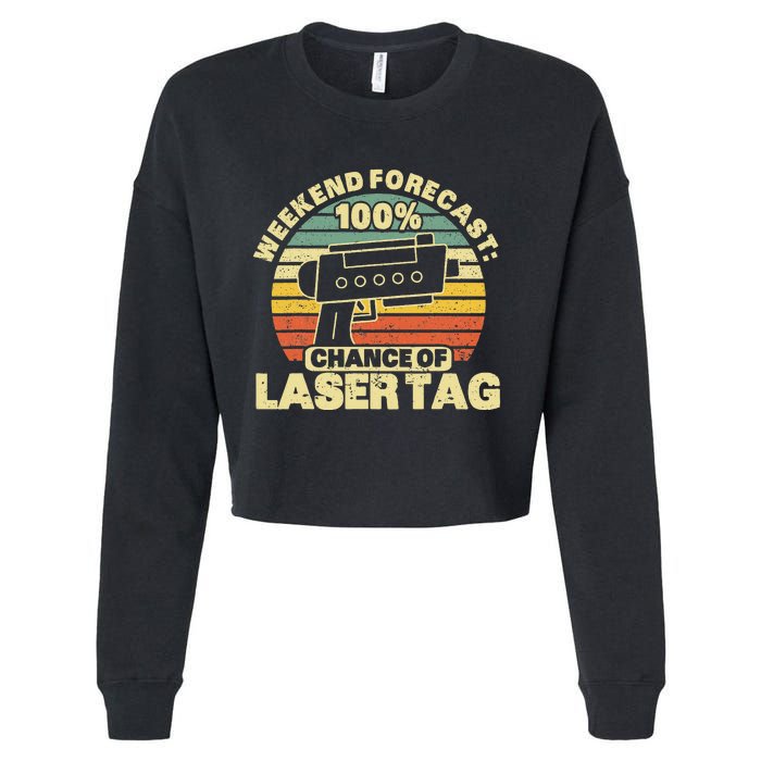 Laser Tag Party Weekend Forecast Laser Tag Lazer Tag Game Cropped Pullover Crew