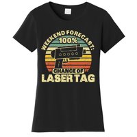 Laser Tag Party Weekend Forecast Laser Tag Lazer Tag Game Women's T-Shirt