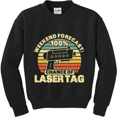 Laser Tag Party Weekend Forecast Laser Tag Lazer Tag Game Kids Sweatshirt