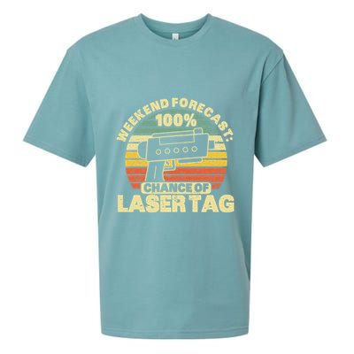 Laser Tag Party Weekend Forecast Laser Tag Lazer Tag Game Sueded Cloud Jersey T-Shirt