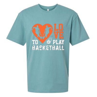 Love To Play Basketball For Basketball Team Sport Bball Sueded Cloud Jersey T-Shirt