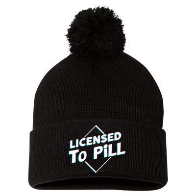 License To Pill Pharmacy Pharmacist Pom Pom 12in Knit Beanie