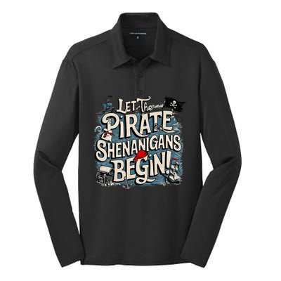 Let The Pirate Shenanigans Begin Pirate Shenanigans Silk Touch Performance Long Sleeve Polo