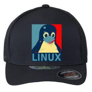 Linux Tux Penguin Graphic Design Flexfit Unipanel Trucker Cap